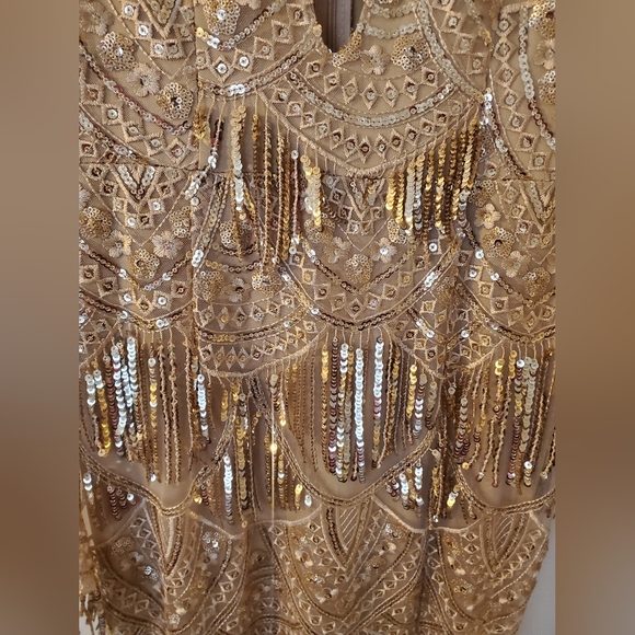 L'atiste By Amy Gold Sequin Prom Dress Birthday Dress - Picture 5 of 11